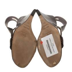 Pre Owned Anya Hindmarch Brown Leather Wedge Sandals Size 38