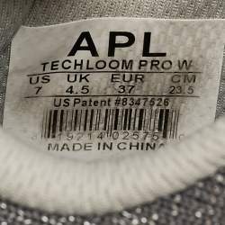 APL Silver/Grey Knit Fabric Runner Lace Up Sneakers Size 37