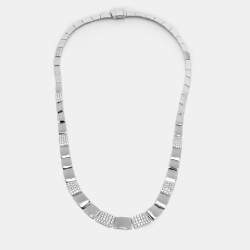 مملوكة مسبقًا APM Monaco Cobblestone Motif Cubic Zirconia Sterling Silver Necklace Earring Set