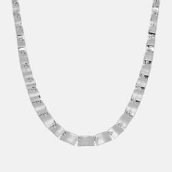 مملوكة مسبقًا APM Monaco Cobblestone Motif Cubic Zirconia Sterling Silver Necklace Earring Set