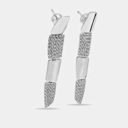 مملوكة  مسبقًا APM Monaco Cobblestone Motif Cubic Zirconia Sterling Silver Necklace Earring Set