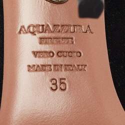 Pre Owned Aquazzura Black Suede and Mesh French Lover Sandals Size 35