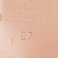 Pre Owned Aquazzura Beige Leather Le Parisien Ballet Flats Size 37