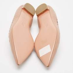 Pre Owned Aquazzura Beige Leather Le Parisien Ballet Flats Size 37