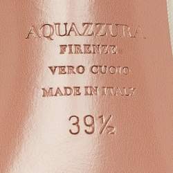 Pre Owned Aquazzura Beige Grosgrain Embellished Love Link Sandals Size 39.5