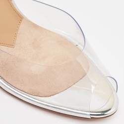 Pre Owned Aquazzura Transparent PVC Carrie Plexi Mules Size 38.5