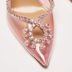 Pre Owned Aquazzura Pink PVC and Leather Seduction Slingback Pumps Size 38