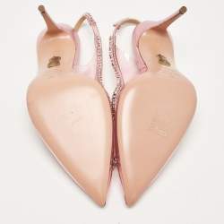 Pre Owned Aquazzura Pink PVC and Leather Seduction Slingback Pumps Size 38