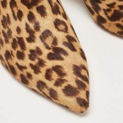 Pre Owned Aquazzura Brown Calf Hair Quant Ankle Length Boots Size 41