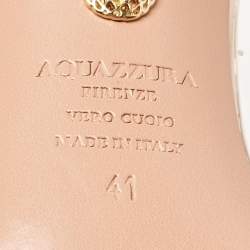 Pre Owned Aquazzura Transparent/Rose Gold PVC and Patent Leather Temptation Slingback Sandals Size 41