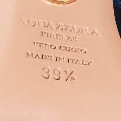 Pre Owned Aquazzura Blue Velvet Ankle Length Boots Size 39.5