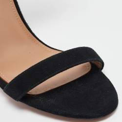 Pre Owned Aquazzura Black Suede Ankle Strap Sandals Size 39