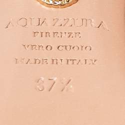 Pre Owned Aquazzura Powder Pink Suede Begum Studded Cut Out Ankle Booties Size 37.5