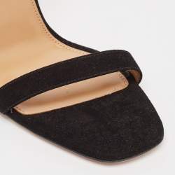 Pre Owned Aquazzura Black Suede Careless Whisper Sandals Size 38