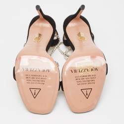 Pre Owned Aquazzura Black Suede Careless Whisper Sandals Size 38