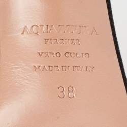 Pre Owned Aquazzura Black Suede Careless Whisper Sandals Size 38