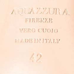 Pre Owned Aquazzura Navy Blue Suede Wild Thing Ankle Strap Sandals Size 42