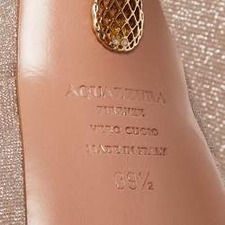 Pre Owned Aquazzura Rose Gold Glitter So High Platform Pumps Size 39.5
