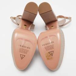 Pre Owned Aquazzura Rose Gold Glitter So High Platform Pumps Size 39.5