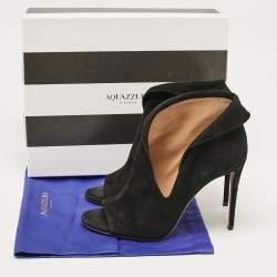 Aquazzura Black Suede Viola Ankle Length Boots Size 40