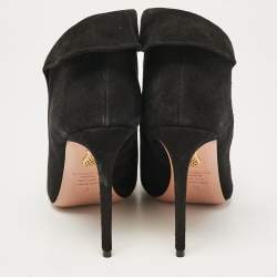 Aquazzura Black Suede Viola Ankle Length Boots Size 40