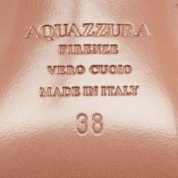 Pre Owned Aquazzura Black Suede Ice Ankle Strap Pumps Size 38