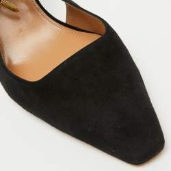Aquazzura Black Suede Ankle Wrap Ambra Pumps Size 40