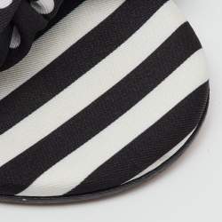 Aquazzura Black Polka Dot Print Fabric Knot Flat Slide Sandals Size 40