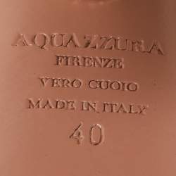 Pre Owned Aquazzura Black Texture Suede Luna Platform Sandals Size 40