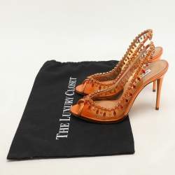 Pre Owned Aquazzura Transparent/Bronze Leather and PVC Temptation Pumps Size 37.5