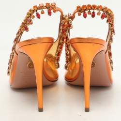 Pre Owned Aquazzura Transparent/Bronze Leather and PVC Temptation Pumps Size 37.5