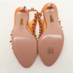 Pre Owned Aquazzura Transparent/Bronze Leather and PVC Temptation Pumps Size 37.5