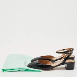 Pre Owned Aquazzura Black Leather French Flirt Ankle Strap Pumps Size 37