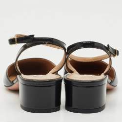 Pre Owned Aquazzura Black Leather French Flirt Ankle Strap Pumps Size 37