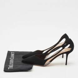 Pre Owned Aquazzura Black Suede Dangerous Liaisons Pumps Size 39.5