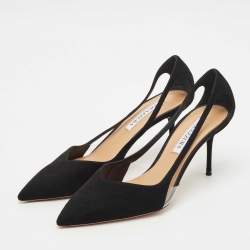 Pre Owned Aquazzura Black Suede Dangerous Liaisons Pumps Size 39.5