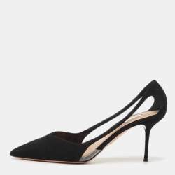 Pre Owned Aquazzura Black Suede Dangerous Liaisons Pumps Size 39.5