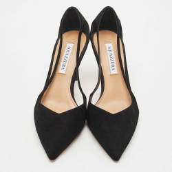 Pre Owned Aquazzura Black Suede Dangerous Liaisons Pumps Size 39.5