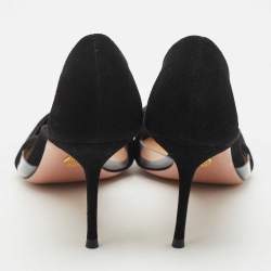 Pre Owned Aquazzura Black Suede Dangerous Liaisons Pumps Size 39.5