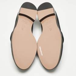 Pre Owned Aquazzura Black Suede and Grosgrain Martin Loafers Size 39