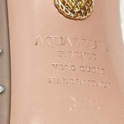 Pre Owned Aquazzura Transparent PVC Crystal Embellished Starburst Slingback Pumps Size 37.5