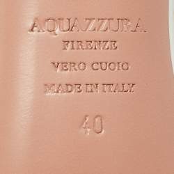 Pre Owned Aquazzura Wid Thing Size 40 White Leather Ankle Strap Sandals