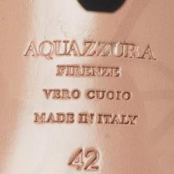 Pre Owned Aquazzura Stardust Size 42 Emerald Satin Ankle Strap Sandals