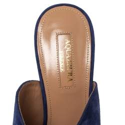 Pre Owned حذاء مولز أكوازورا زهرة اللوتش سويدى كحلى مقاس 36