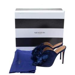 Pre Owned حذاء مولز أكوازورا زهرة اللوتش سويدى كحلى مقاس 36