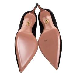 Pre Owned حذاء كعب عالى أكوازورا مقدمة مدببة إريستتابل سيمبلى جلد سويدى أسود مقاس 41