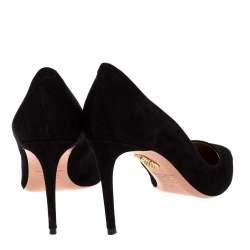 Pre Owned حذاء كعب عالى أكوازورا مقدمة مدببة إريستتابل سيمبلى جلد سويدى أسود مقاس 41