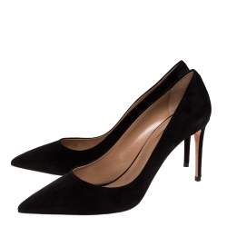 Pre Owned حذاء كعب عالى أكوازورا مقدمة مدببة إريستتابل سيمبلى جلد سويدى أسود مقاس 41