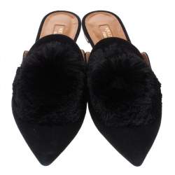 Pre Owned حذاء مولز أكوازورا بف بوم بوم باودر سويدى أسود مقاس 37