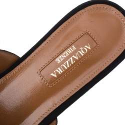 Pre Owned حذاء مولز أكوازورا بف بوم بوم باودر سويدى أسود مقاس 37